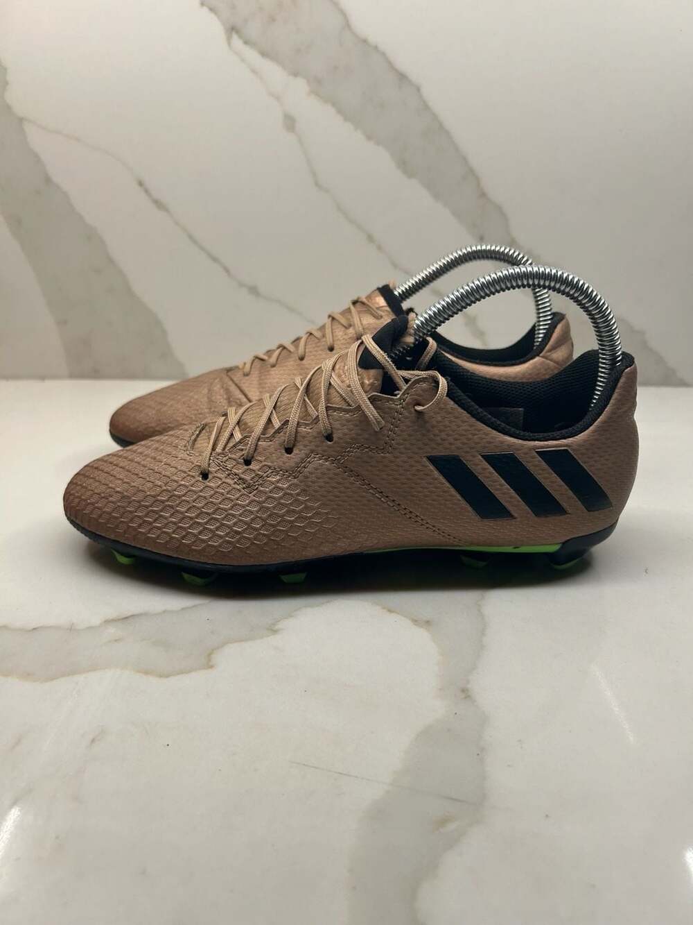 Adidas Messi Copper Metallic Core Black Solar Green Soccer Cleats (Size: 5.5)